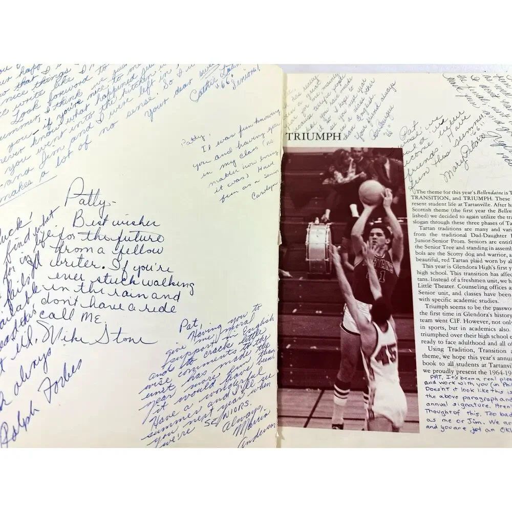 1965 Bellendaine High School Yearbook Glendora CA Tartanville Signed Autographs